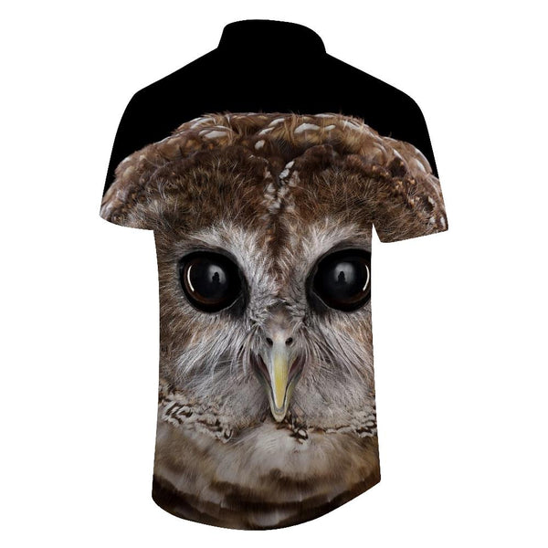 
Black sharp cute eagle head men's Hawaiian button lapel casual short sleeves suitable for street loose casual daily fishing beach seaside
                