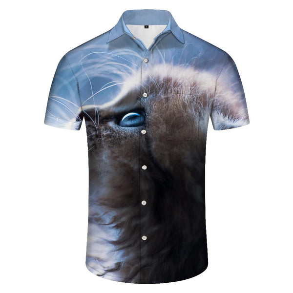 
Kitten cute animal cat men's casual loose daily travel clothing short sleeves suitable for tropical seaside parties
                