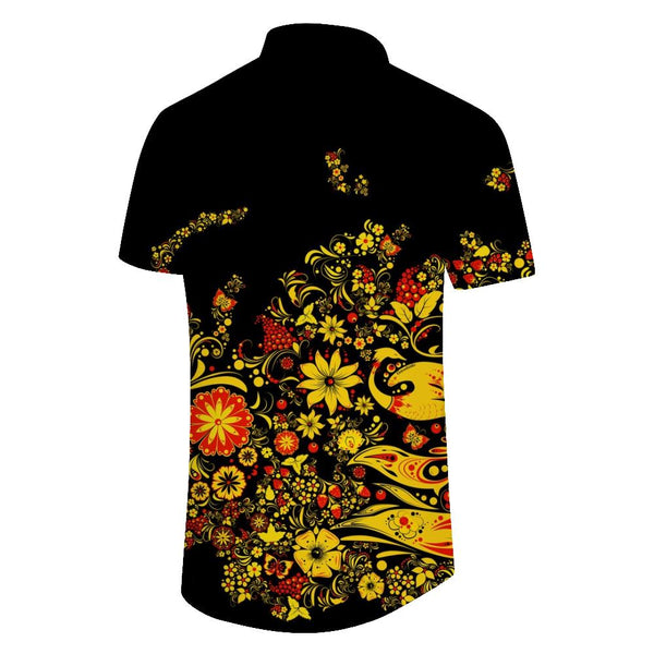 
Street Fashion Men's Casual Retro Trend Comfort Loose Hawaiian Button Pocket Lapel Ocean Seaside Short Sleeve Shirt Beach
                