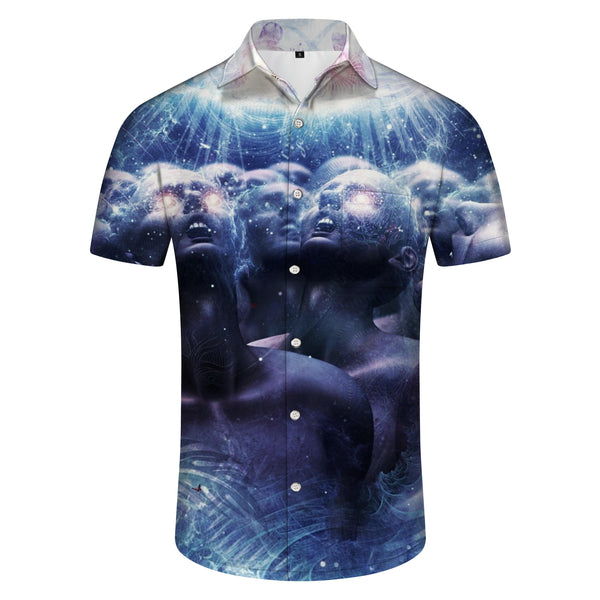 
Casual Men's Short Sleeve Spring Summer Lapel Shirt 3D Printing Fashion Tops Shirt Elegant Men Shirt
                