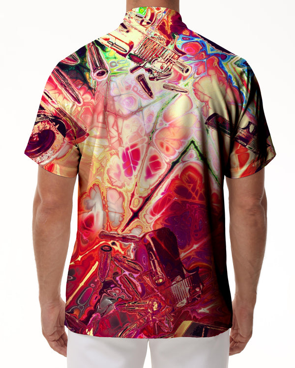 
Abstract art colorful bullet digital print rap men casual fashion style tropical hawaiian short sleeve shirt four seasons
                
