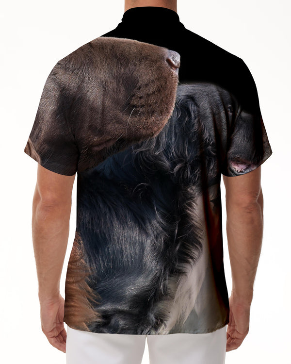 
Black and Brown Houndstooth Mens Cuban Shirt Short Sleeve Button Down Hawaiian Shirt Summer Casual Beach Shirt Shirts
                