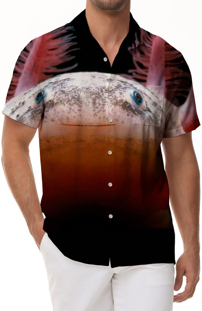 Ugly flat-billed duck funny Hawaiian short-sleeved shirt men's casual short-sleeved shirt 3d digital printing travel vacation short-sleeved shirt top