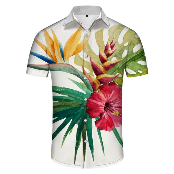 
Men's Beach Shirts Button-Down Short Sleeve Shirts Tropical Palm Tree Shirts Floral Print Collar Fashion Shirts
                