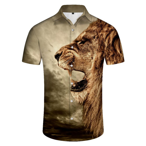 
Fierce Animal King Digital Printing Men's Casual Daily Travel Loose Hawaiian Beach Tropical Vacation Beach Seaside Shirt Style
                