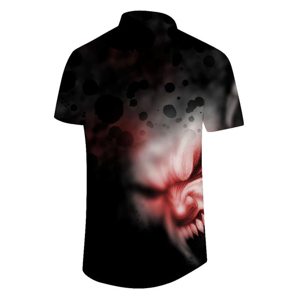 
Black Abstract Demon Skull Men's Short Sleeve Hawaiian Shirt Casual Full 3D Printing
                