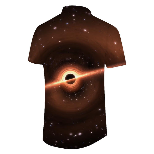 
Eclipse color men's casual short-sleeved loose outdoor fishing travel vacation Hawaiian tropical four seasons short-sleeved shirt trend
                