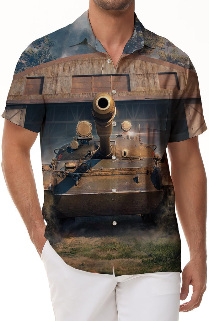 Game Battle Tank Men's Loose Short Sleeve Casual Daily Sports Street Tops Suitable for Office and Home