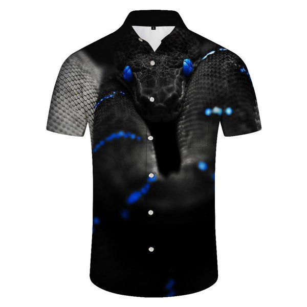 
Venomous snake print sports casual comfortable breathable summer tops fashionable men's short-sleeved shirt 3D printing
                