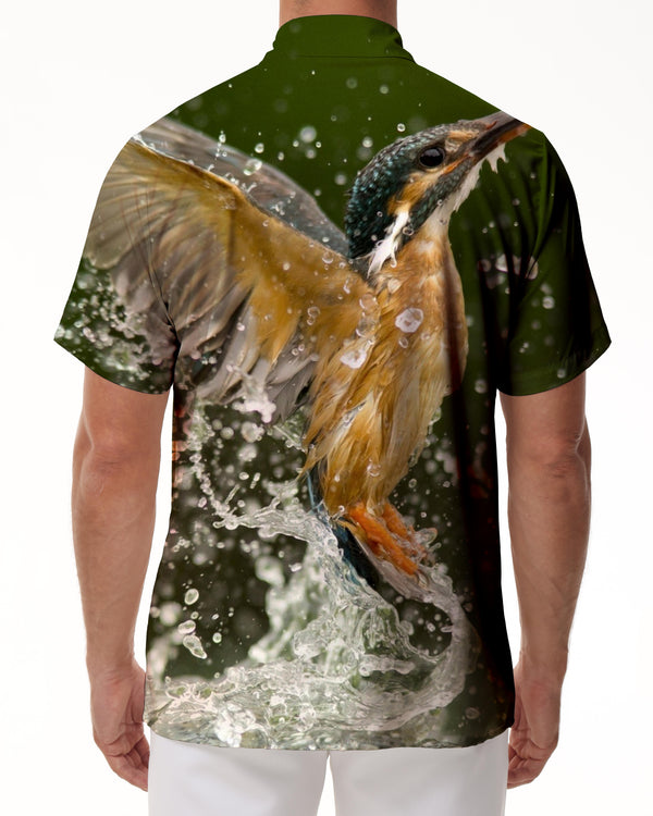 
Nature Animal Kingfisher Water Men Four Seasons Hawaii Casual Men Loose Comfortable Fashion Short Sleeve Shirt Tops
                
