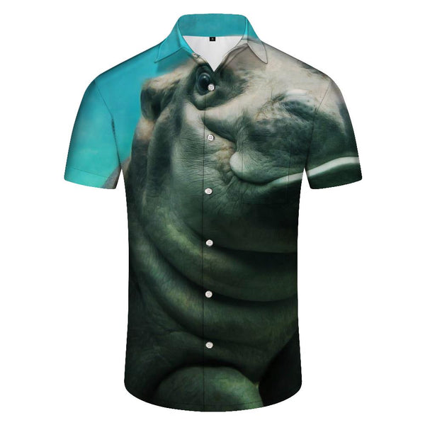 
Manatee Print Men's Hawaiian Shirt Casual Floral Button Short Sleeve Beach Tropical Shirt Water Animals
                