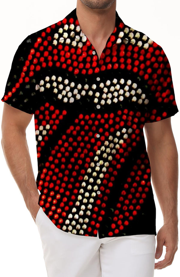 Abstract personalized lips summer loose breathable short sleeves casual slim fashion tops printed retro short sleeves