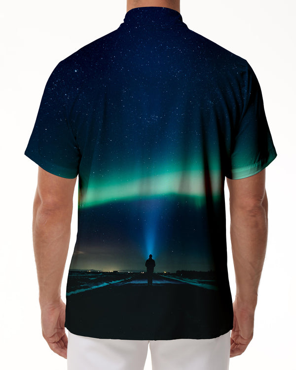 
Luminous Wonders Arctic New Hawaiian Short Sleeve Shirt Men's Casual Beach Breathable Clothing
                