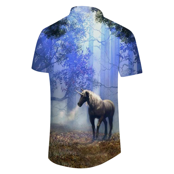 
Mythical Horse Hawaiian Pocket Ocean Short Sleeve Mens Casual Button Shirt Short Sleeve Regular Fit Shirt Beach Pocket Top
                