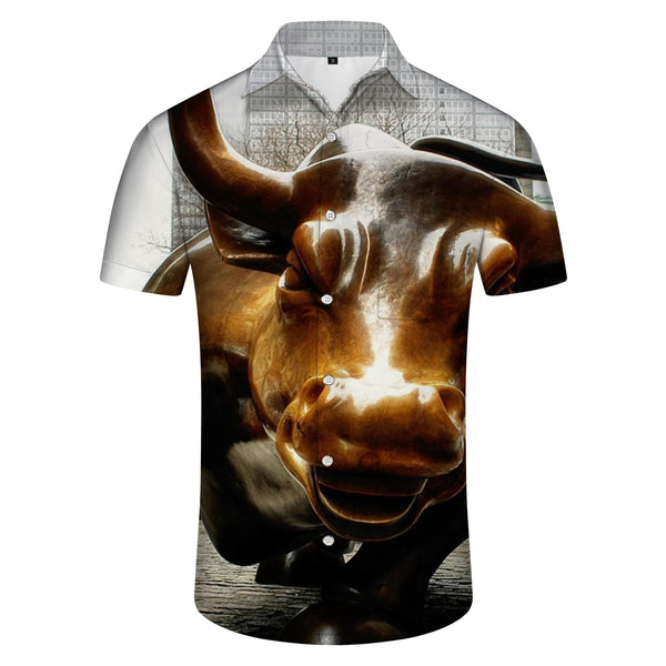
Elegant Bullhead Men's Short Sleeve Shirt Casual Button Shirt Tops Summer Light Beach Shirt
                