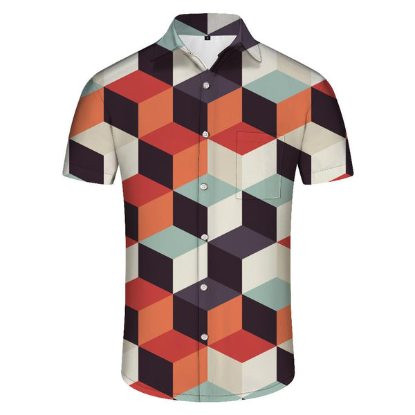 
Men's Vintage Casual Tropical Print Hawaiian Shirt Loose Button Short Sleeve Cuban Collar Beach Top
                