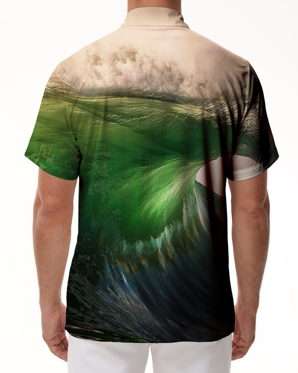 
Surf Regular Fit Camp Beach Shirt Top Hawaiian Button Shirt Ocean Green
                
