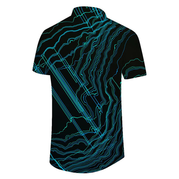 
Pattern black design retro style fashion men's daily street Hawaiian button pocket short sleeve shirt 3d digital printing
                