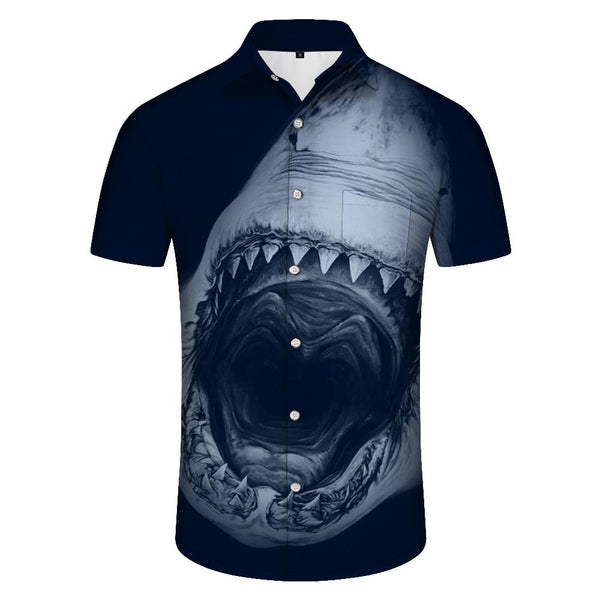 
Deep Sea Four Seasons Summer Fashion Men's Short Sleeve Hawaiian Shirt 3D Animal Shark Printed Casual Shirt Beachwear
                