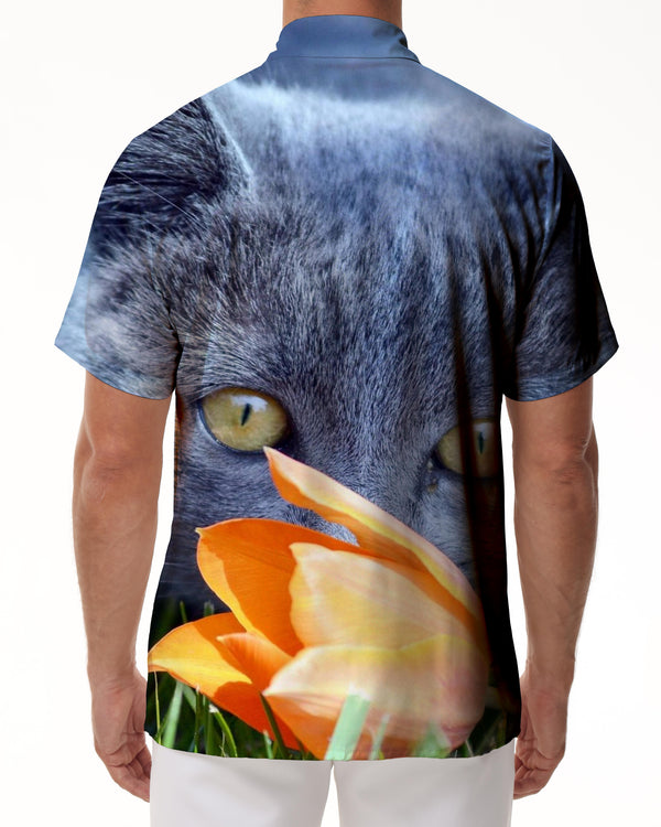 
Hawaiian Shirt Cat Animal Casual Vacation Loose Simple Style Men's Summer Beach Print Short Sleeve Button Shirt
                