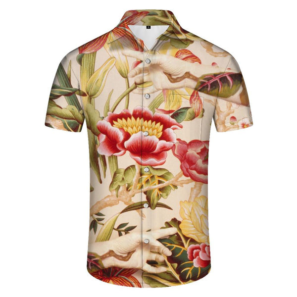 
Retro style flower men's casual loose short-sleeved shirt Hawaiian shirt trendy floral shirt beach shirt floral shirt lapel clothing
                