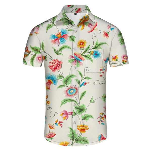 
Fashion Men's Hawaiian Shirt Fun Floral Print Casual Loose Summer Shirt Short Sleeve Button Beach Resort Wear
                