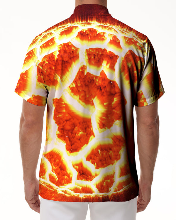 
Oversized Fireball Fashion Fun Men's Casual Short Sleeve Button Shirt Summer Hawaiian Shirt
                