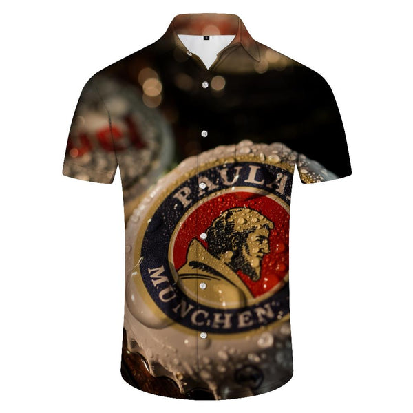 
Men's Oktoberfest Shirt Bavarian Beer Bubble Print Drinking Shirt Oktoberfest Top Casual Short Sleeve Button Beach Shirt
                
