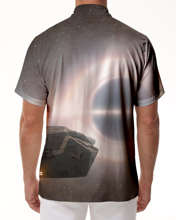
Spaceship Shirt Vacation Button-Down Shirt Fun Print Printed Shirt Top
                
