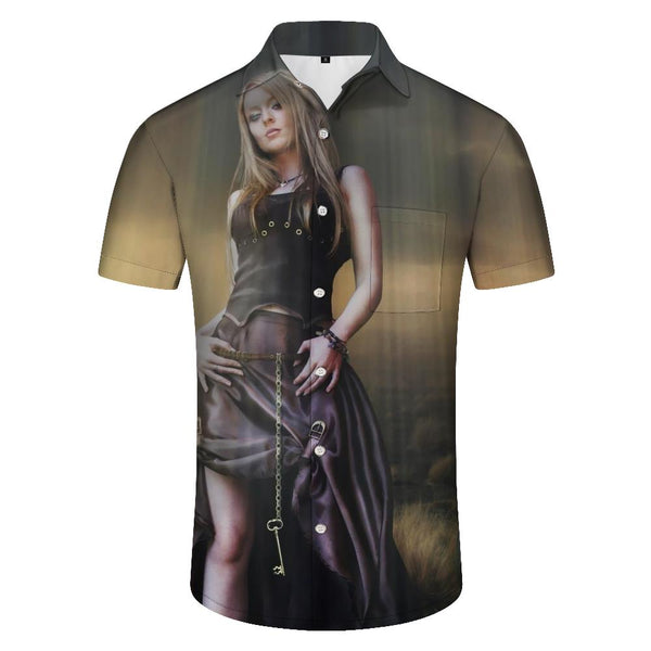 
Cool 3D digital printing tropical summer Hawaiian button-down lapel pocket men's casual daily vacation seaside short-sleeved shirt beach
                