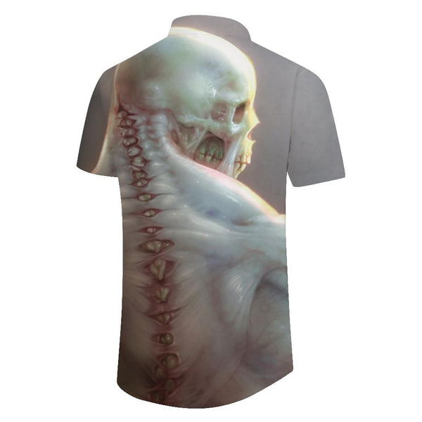 
Funny 3D Skull Print Fashion Lapel Men's Casual Loose Vacation Seaside Hawaiian Button-Down Lapel Holiday Party Outfit
                