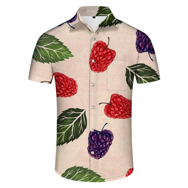 
Strawberry Berry Yellow Hawaiian Shirt Mens Funny Hawaiian Shirt Short Sleeve Button Down Summer
                