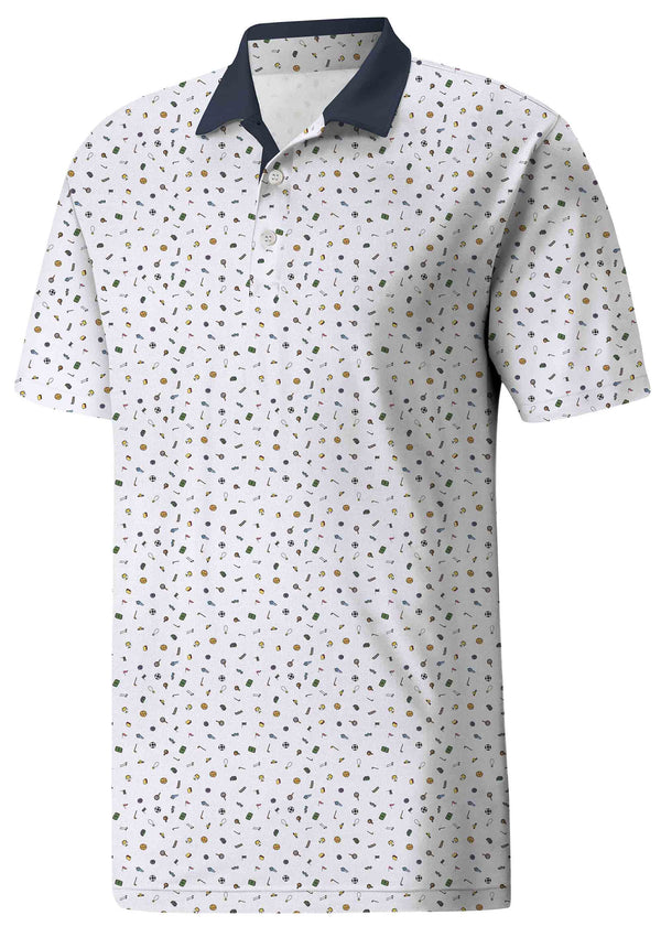 Business Casual Stretchy Print Polo - Comfort Meets Professional Style
