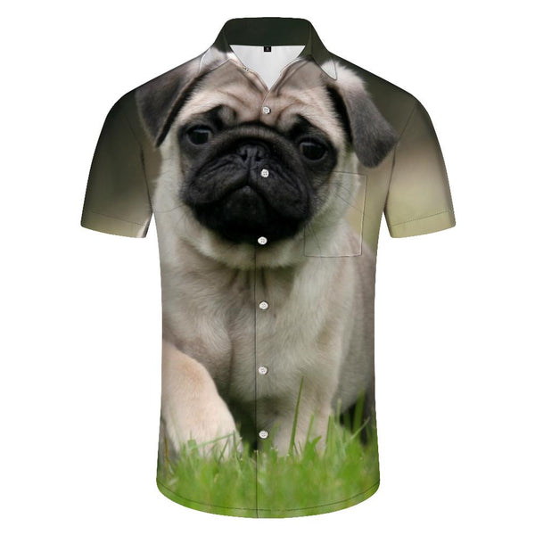 
Summer Cute Funny Pug Animal 3D Printed Short Sleeve Shirt Fashion Casual Short Sleeve Harajuku Style Shirt Tops Streetwear
                