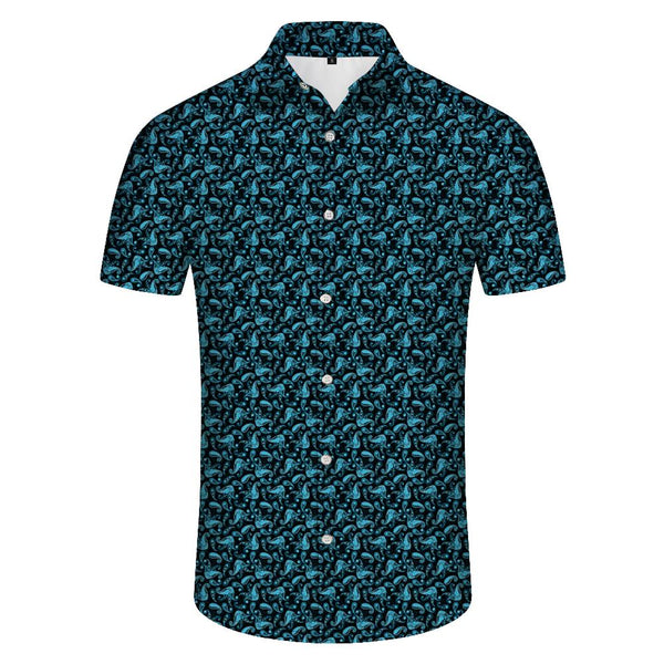 
Art Pattern Designer Fashion Shirt Casual Woven Polyester Hawaiian Button Style Casual Short Sleeve Button Shirt Blue
                