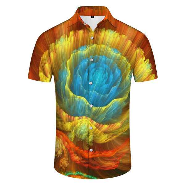 
Rainbow Vitality Peony Flower Art Design Hawaiian Shirt Men's Button Shirt Short Sleeve Casual Hawaiian Beach Shirt Short Sleeve
                