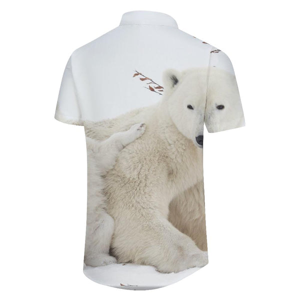 
Hunter Ice Animal Hawaiian Shirt White Polar Bear Men's Casual Button Short Sleeve Pattern Daily
                