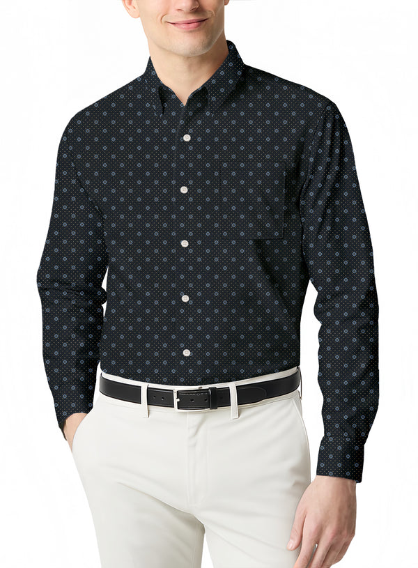 Men's Summer Polo a Micro Print for a Clean Look