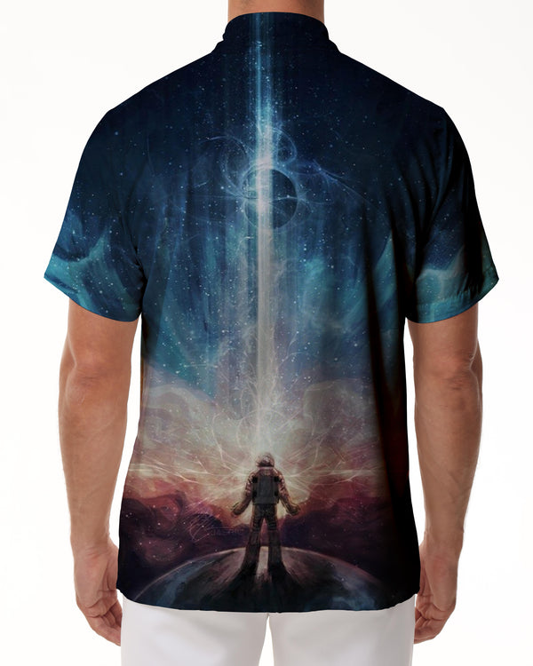 
Printed summer short-sleeved shirts, men's casual daily tops, buttons, Hawaiian lapel pockets, beach shirts
                