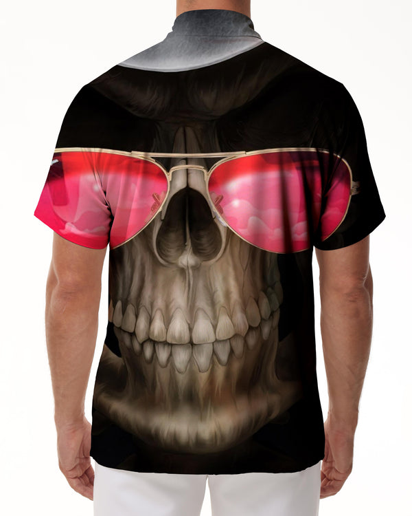 
Gothic Skull Summer Men's Retro Cool Print Shirt Lapel Button Short Sleeve Shirt Festival Party Beach Short Sleeve Shirt
                