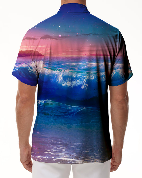 
Sunset Summer Ocean Men's Short Sleeve Casual Shirt Print Hawaiian Lapel Button Clothing
                