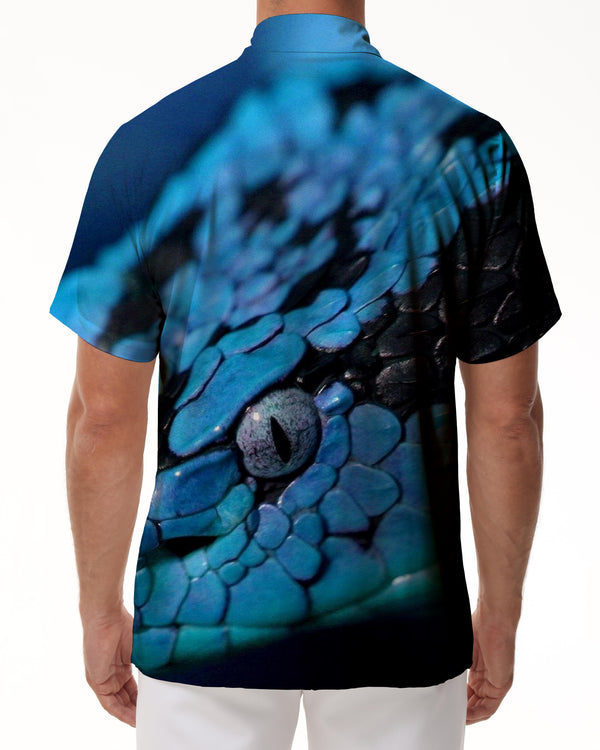 
Blue Viper Reptile Blue Snake Venomous Men's Short Sleeve Casual Hawaiian Shirt for Beach Party
                