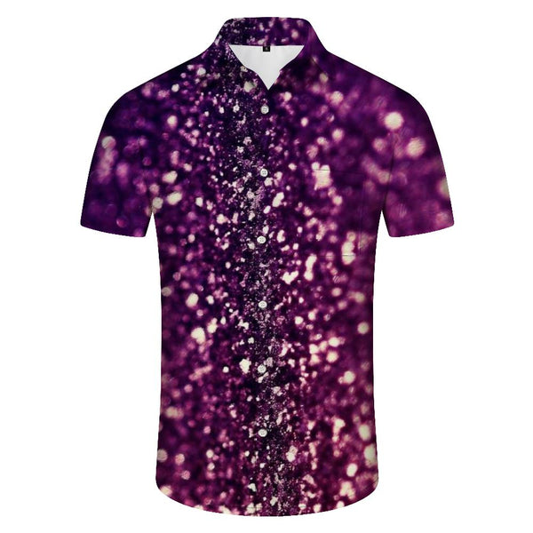
Carnival Sequin Print Lapel Gradient Beach Shirt Hawaiian Shirt Men's Breathable Fashion Shirt Short Sleeve Fashion
                