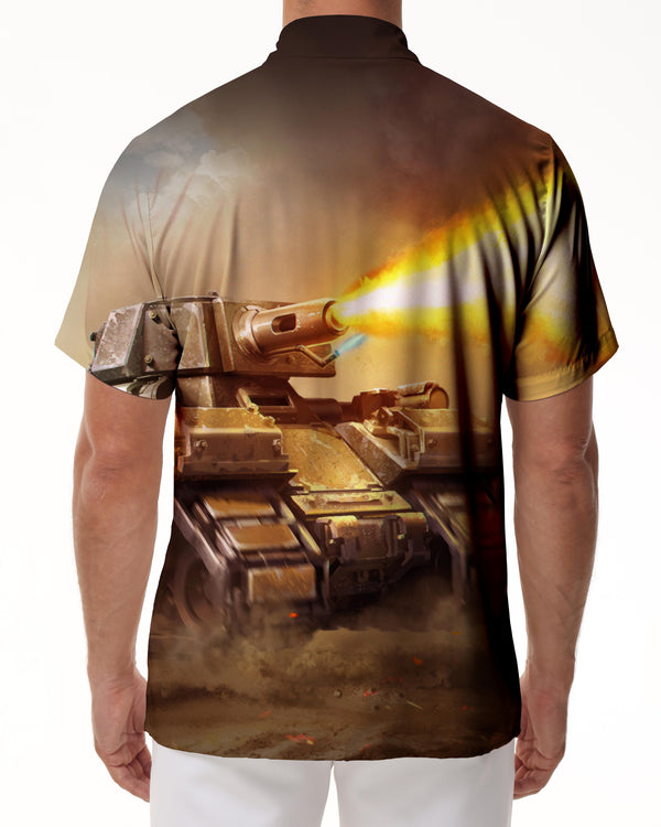 
Tank Spitfire Hawaiian Tropical All Seasons Button Casual Short Sleeve Men's Beach Shirt
                