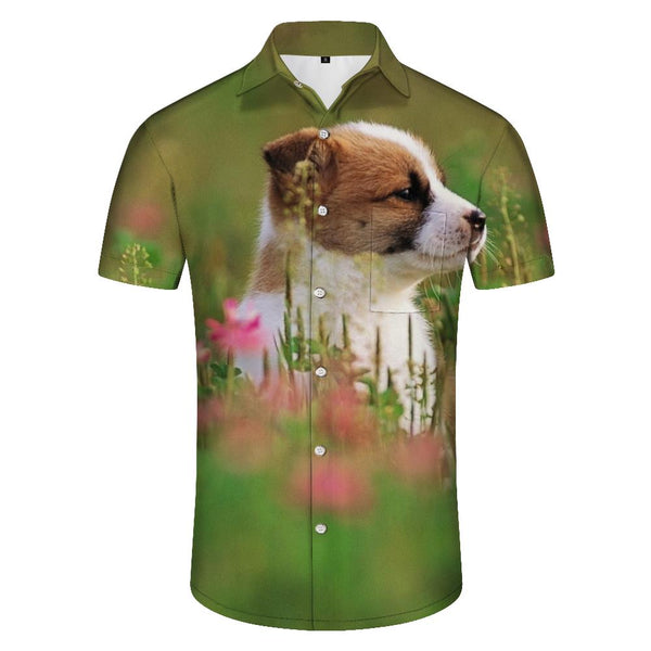 
Hot Summer Dog Pattern Hawaiian Shirt Men's Casual Cool Floral Shirt Short Sleeve Summer Shirt Tops
                