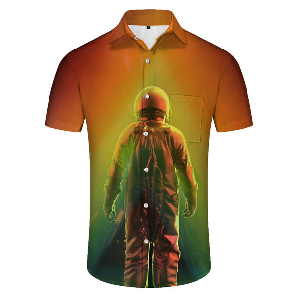 
Cool Watercolor Astronaut Mens Hawaiian Shirt Short Sleeve Button Down Casual Shirt for Summer Beach Fashion
                