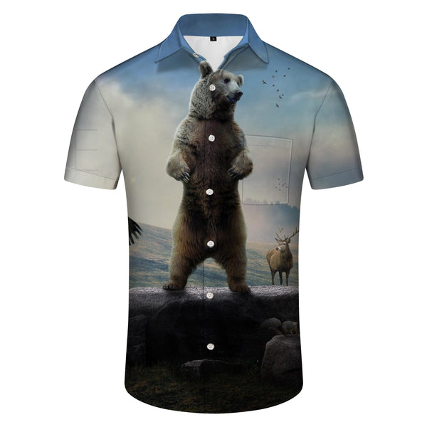 
Animal Brown Bear 3D Printing Cool Fun Short Sleeve Shirt Men Trendy Streetwear Casual Fashion Hawaii
                