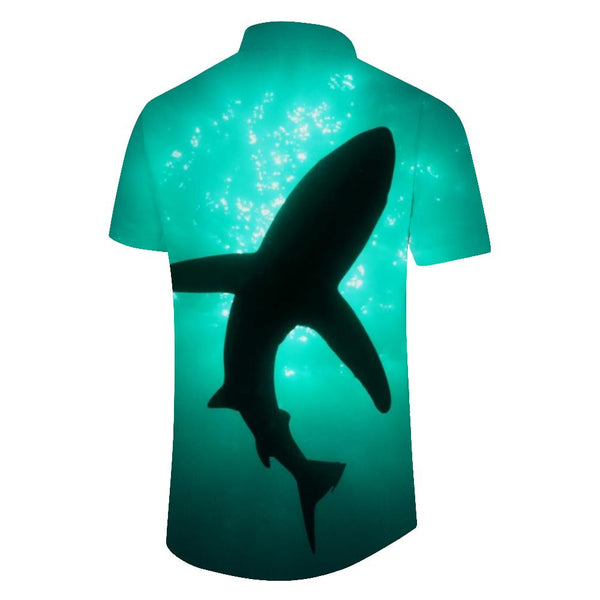 
Shark Hunting Button Men's Casual Wild Shark Hawaiian Short Sleeve Summer Shirt in Colorful Colors
                