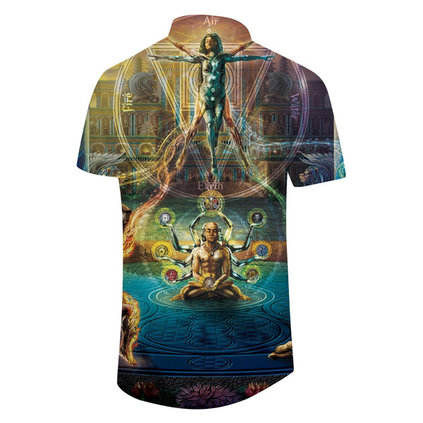 
Men's Button Down Shirt Buddhist Cross Print Easter Taoism Short Sleeve Hawaiian Shirt Religious Loose Vacation Shirt
                