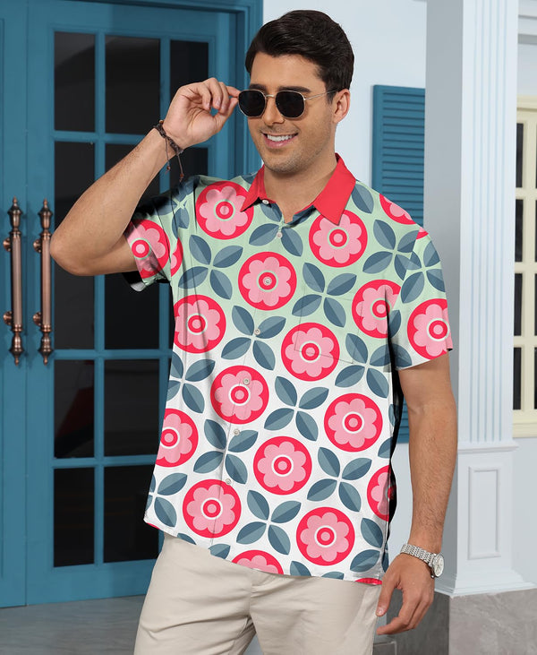 
Hawaiian Shit for Men Beach Summer Mens Buton Down Short Sleeve Shit Tropical Vacation Casual Clothes
                